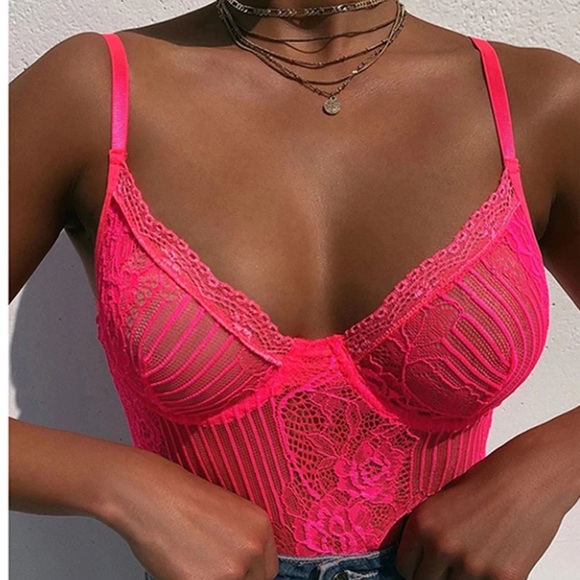 boutique Other - NEW Sexy Bodysuit womens lace see through L